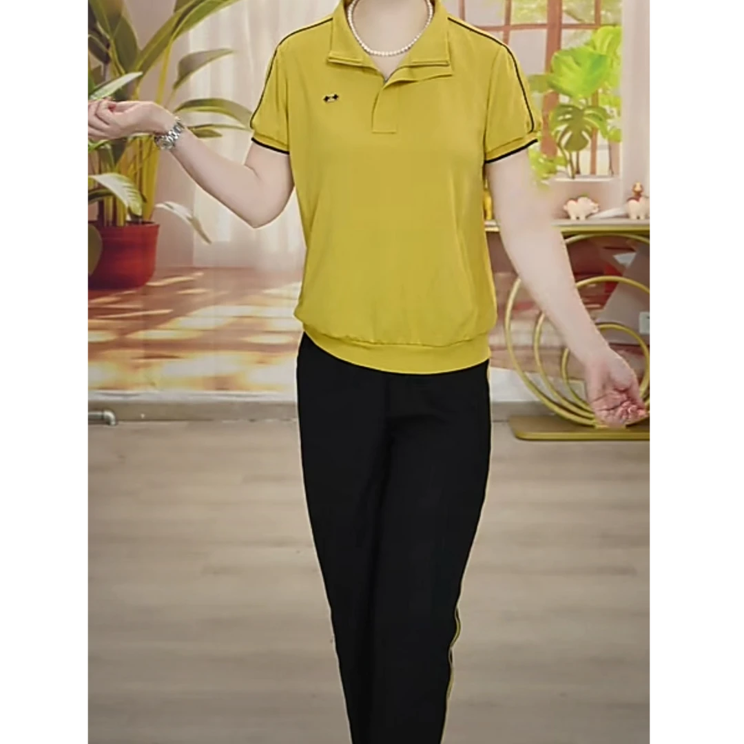 T509 时尚套装夏季洋气宽松小个子休闲气质减龄显瘦遮肚两件套