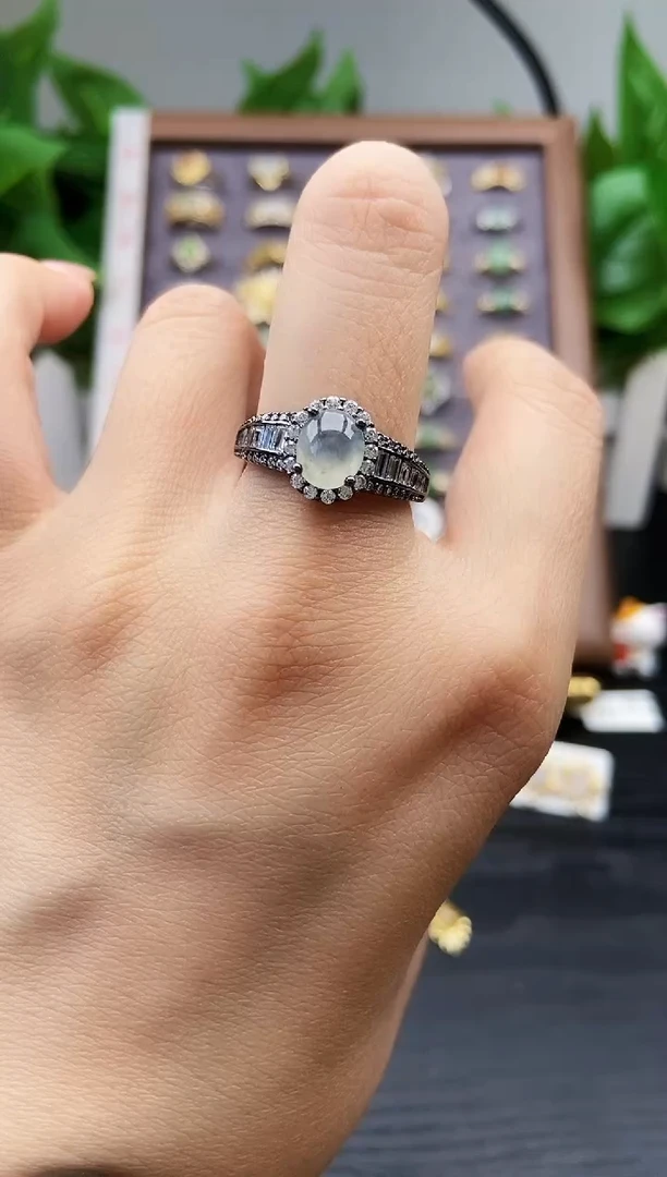 银S925镶嵌戒指翡翠12