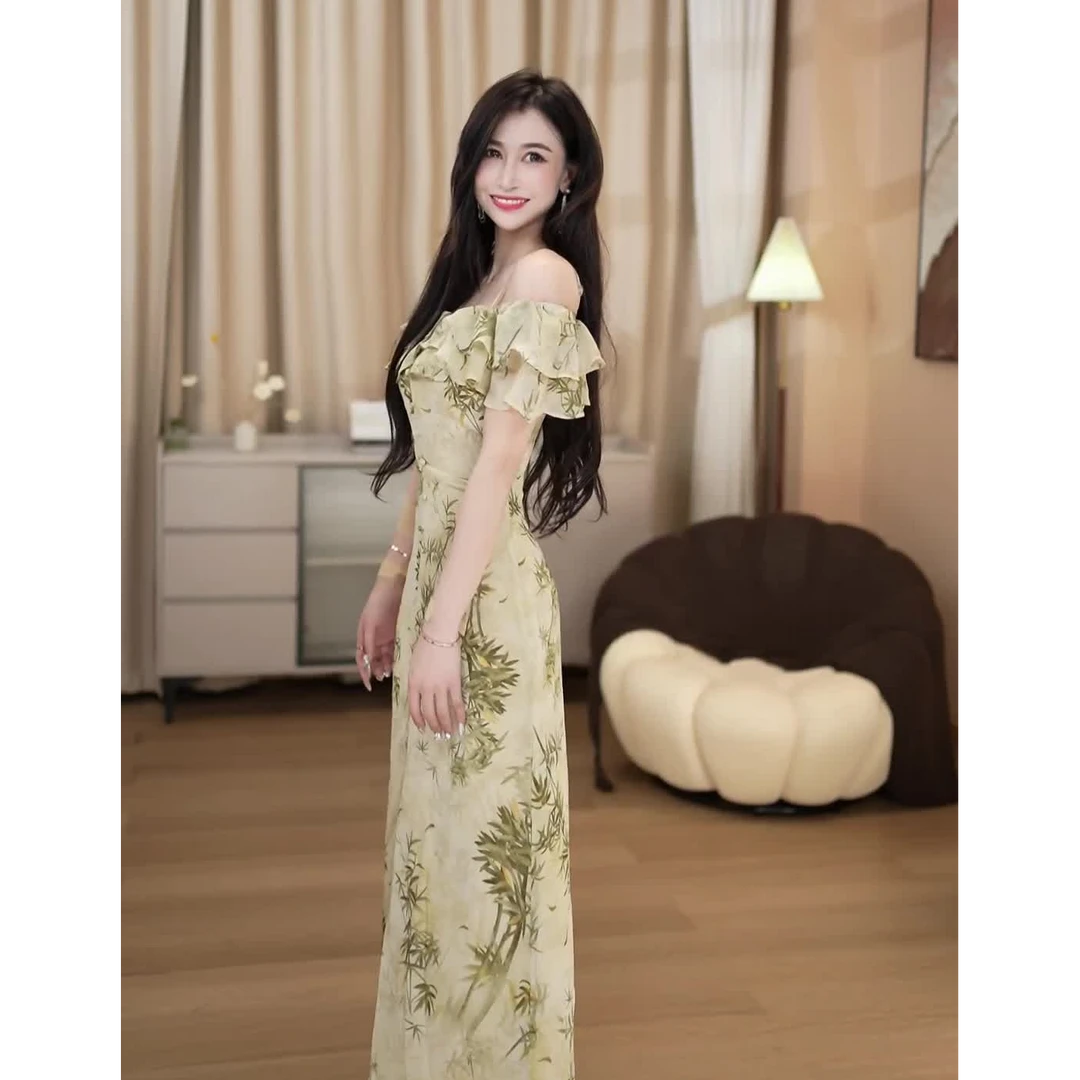【暖暖】夏季温柔法式时尚气质修身收腰显瘦碎花直筒连衣裙-CY110