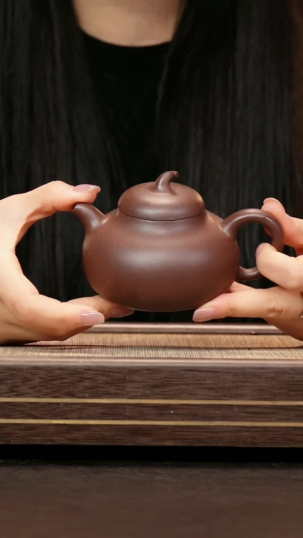 茶壶紫砂91底槽清  茄瓜壶