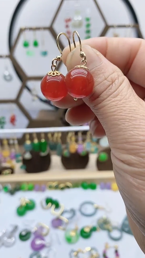 未镶嵌南红玛瑙耳饰39