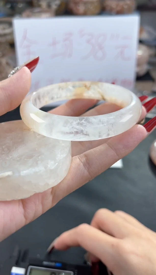 未镶嵌手镯石英质玉56（赠品镯心 默认有天然特征）