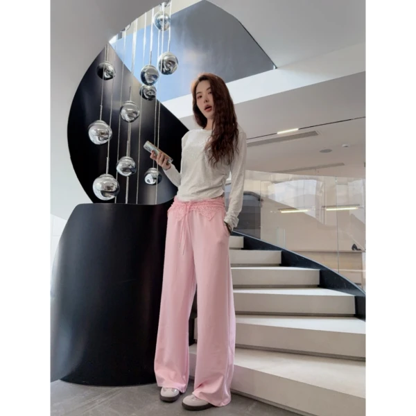 春季上新~时尚蕾丝设计款休闲阔腿裤 K3620 K