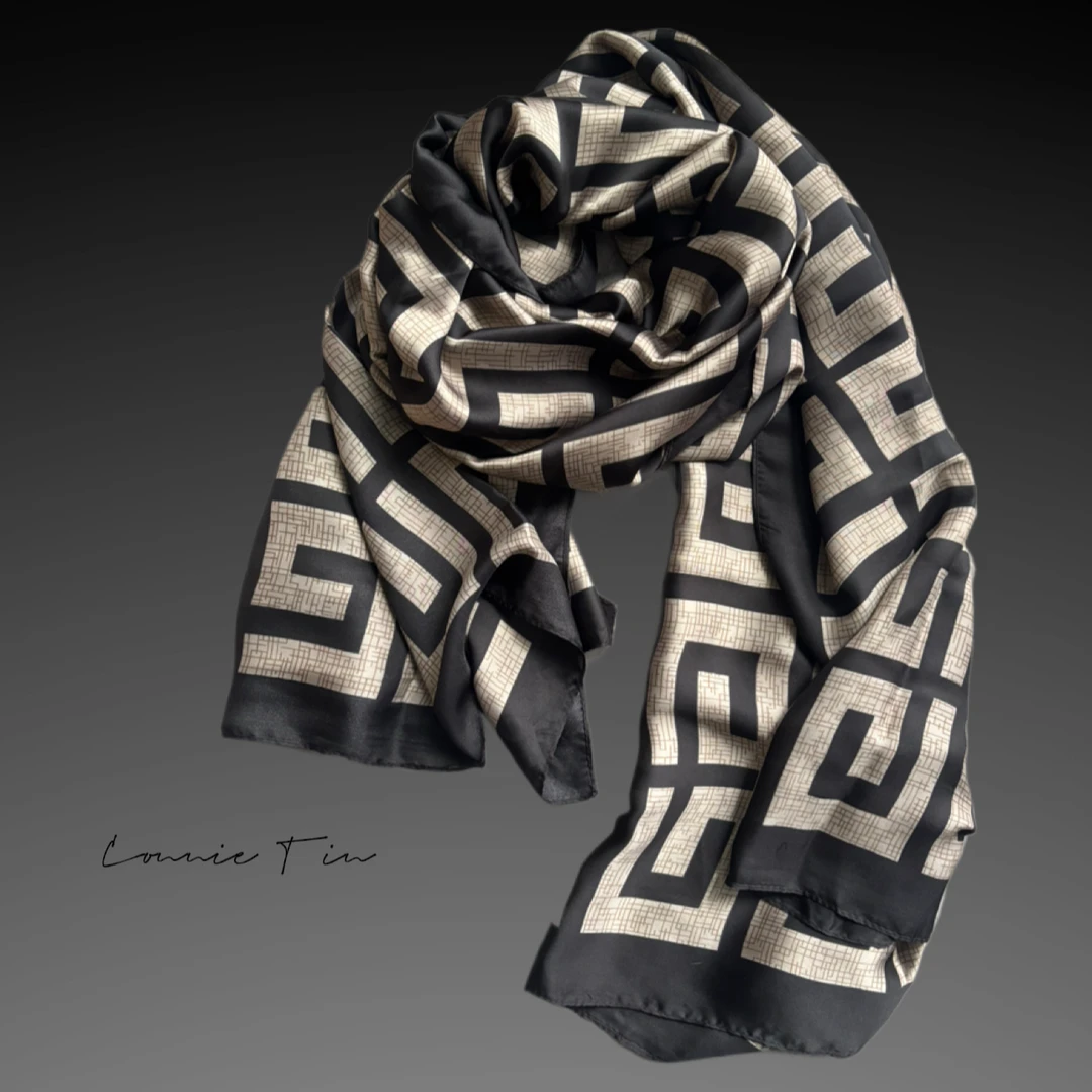 CONNIE TIN  桑蚕丝多大披肩丝巾