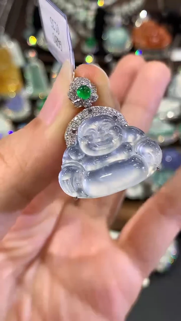 吊坠(不含链)18K金镶嵌翡翠C136