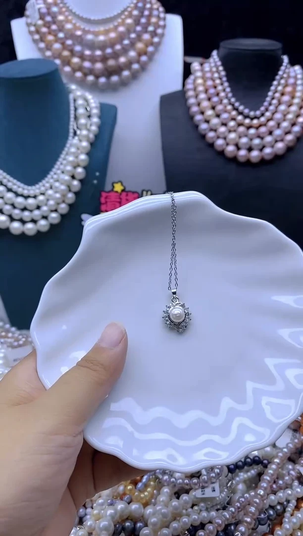 淡水珍珠未镶嵌吊坠(赠链)珍珠吊坠