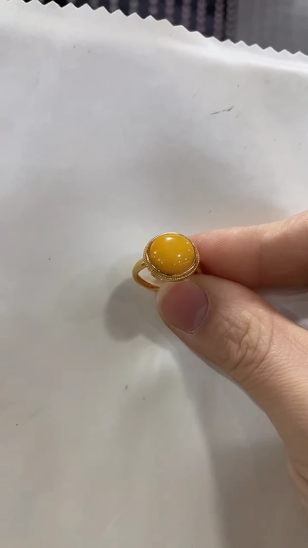 银S925镶嵌蜜蜡戒指98（多样性发一）