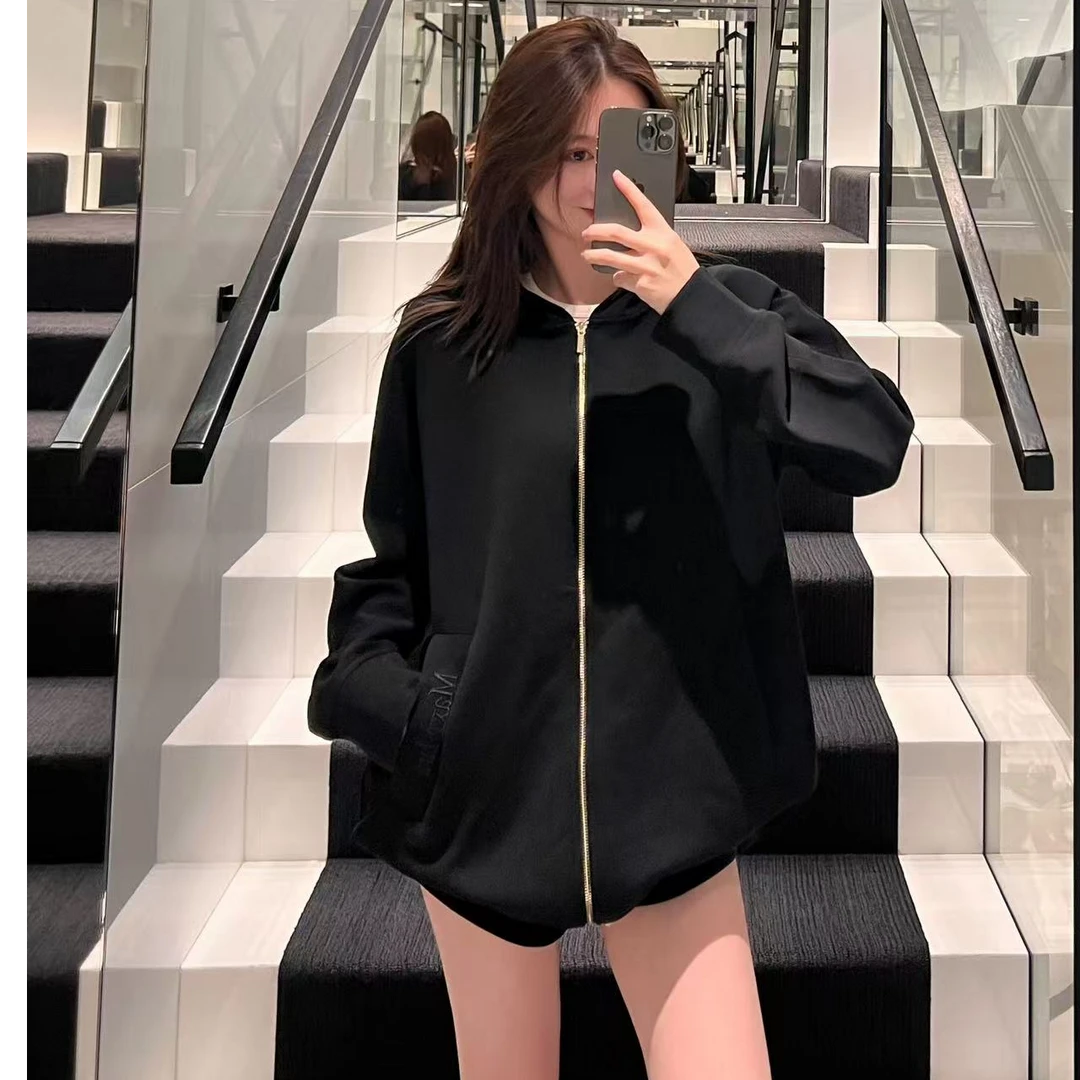 未使用 MaxMara 橙子专属 VERBANO 2025秋冬拉链连帽卫衣外套