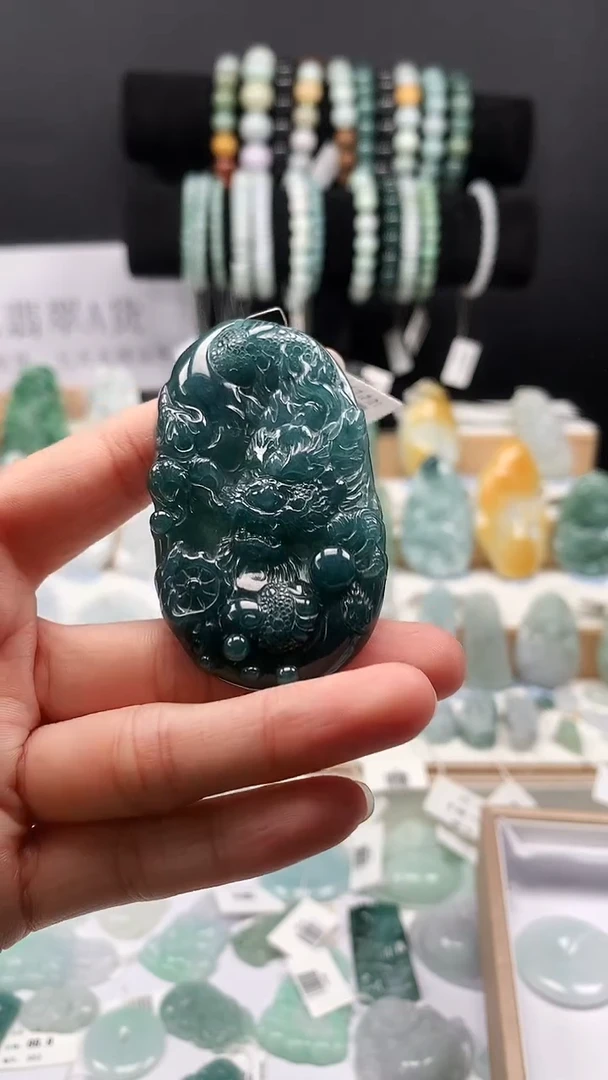 吊坠(不含链)未镶嵌翡翠92龙牌