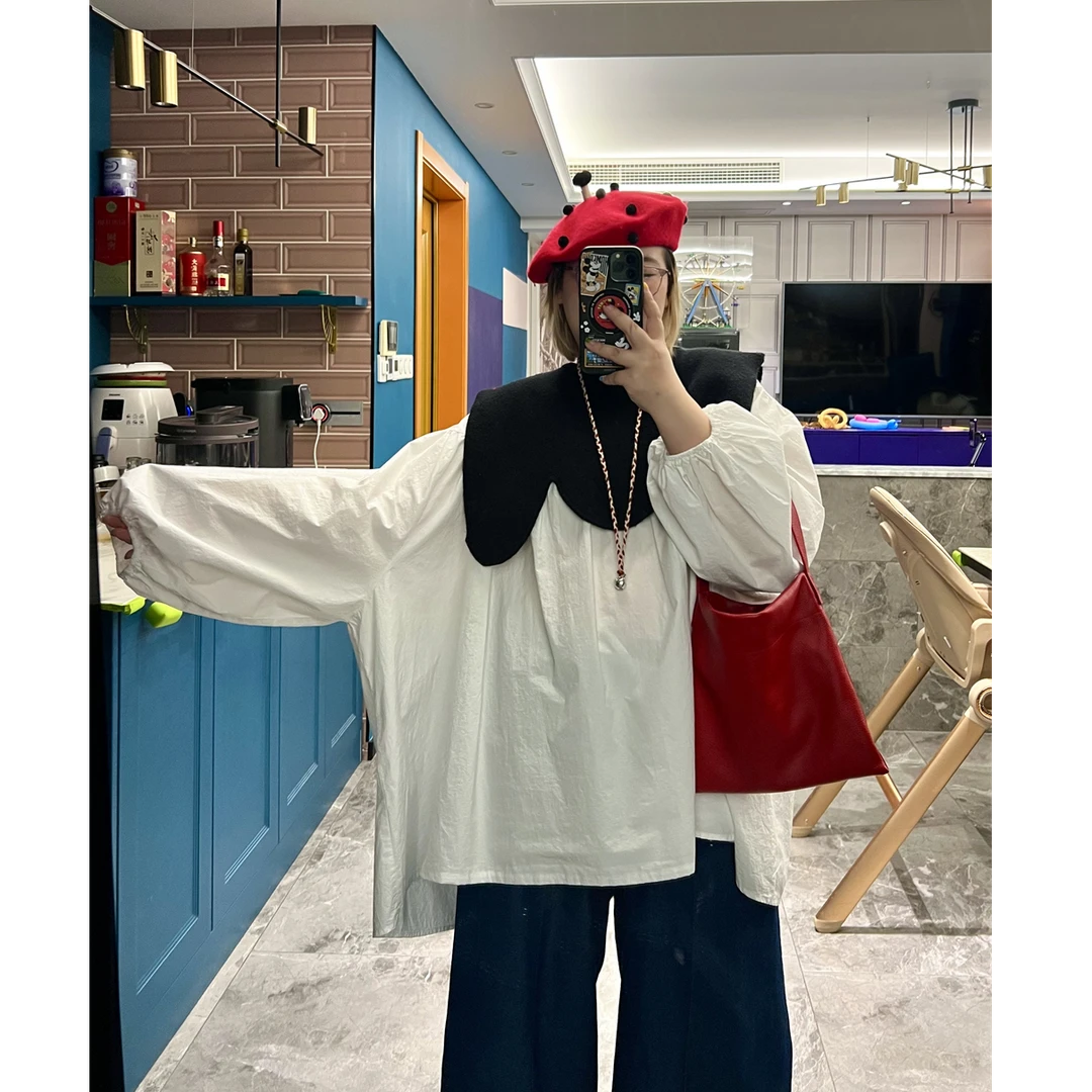《九斤定制》拼接娃娃大衬衣(体重无限制)