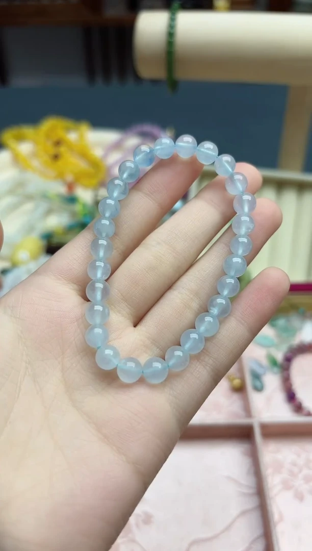 【闪购商品】海蓝宝石手串未镶嵌海蓝宝7mm手串*1 ZD