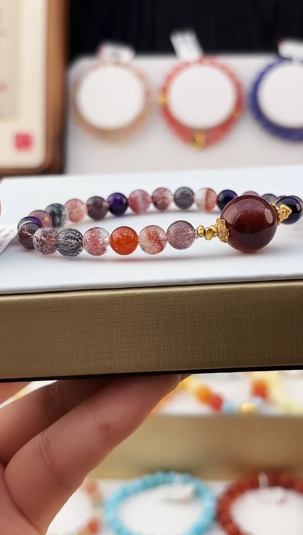 银S925镶嵌手串水晶MJJMJ4616超七手串原创设计多样性发一