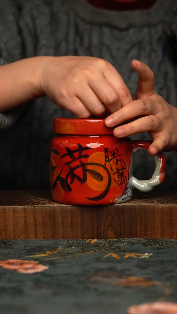 瓷片釉下彩手工手绘同款陶器