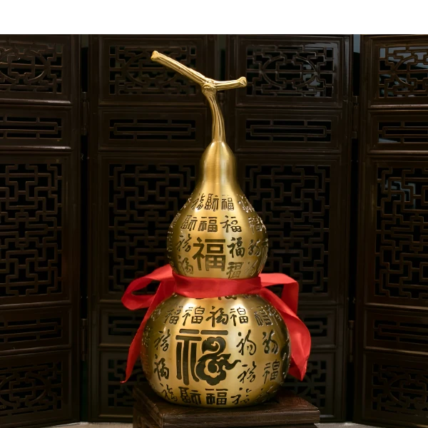 铜制大号百字福葫芦中式家用办公室摆设送礼家居创意装饰工艺摆件