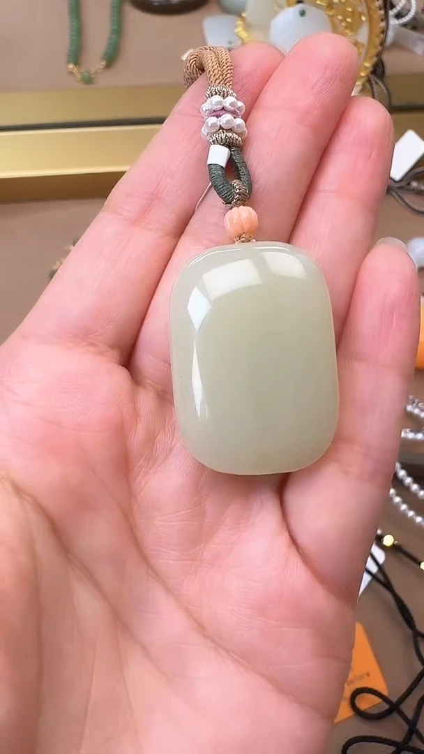 【闪购商品】和田玉吊坠未镶嵌0709黄玉平安牌