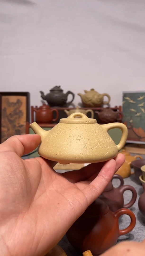 茶壶紫砂宝山墨绿半手工子冶石瓢165cc