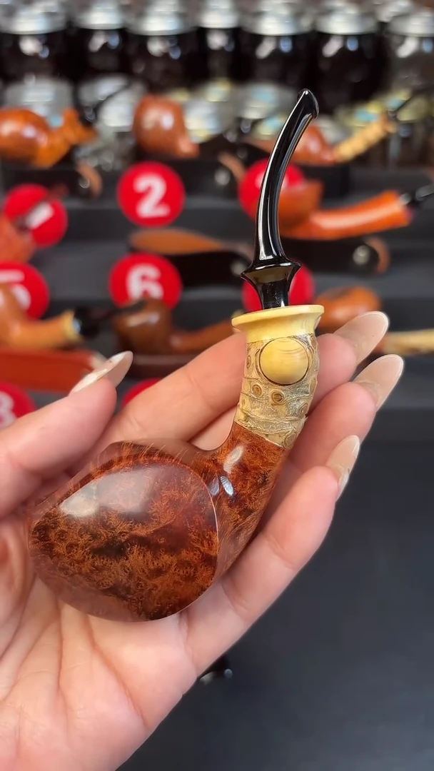 小默石楠木竹节烟斗