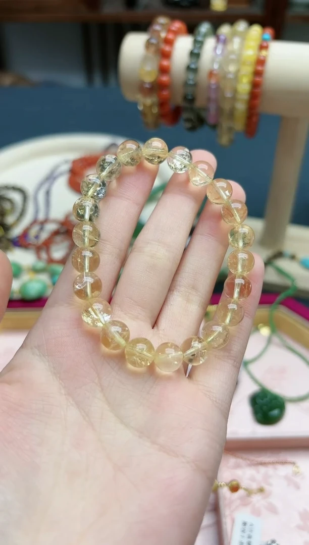 【闪购商品】水晶手串未镶嵌黄阿赛水晶近9mm手串*1 ZD多样发一