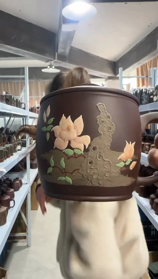 【闪购商品】紫砂盖杯紫砂盖杯汉瓦变色