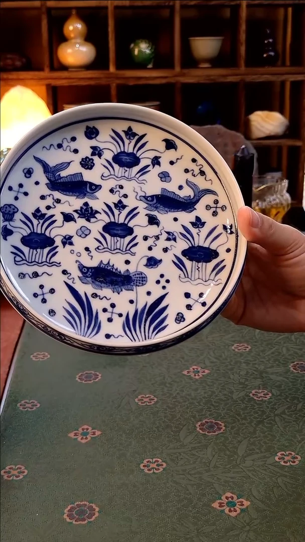 【手工手绘春风鱼藻壶承】