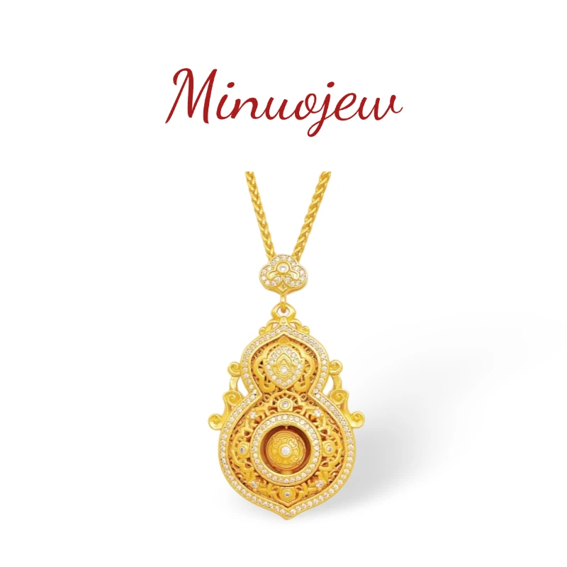 MiNUO/金艺人生四美葫芦新中式时尚金色精美毛衣坠链