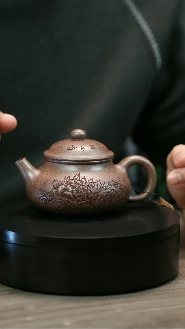 茶壶紫砂快**将H1984李琴刻绘柴烧容天