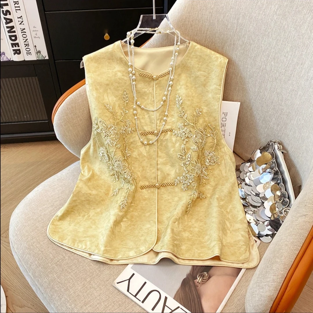 （运费补贴）新中式国风刺绣钉珠马甲