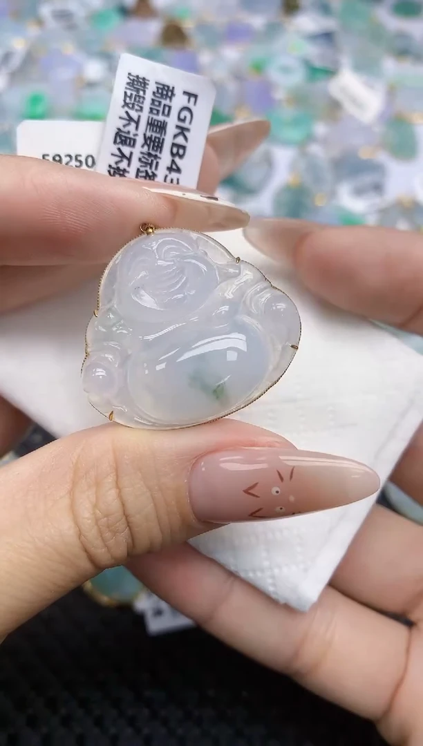 翡翠挂件18K金镶嵌295   天然翡翠A货