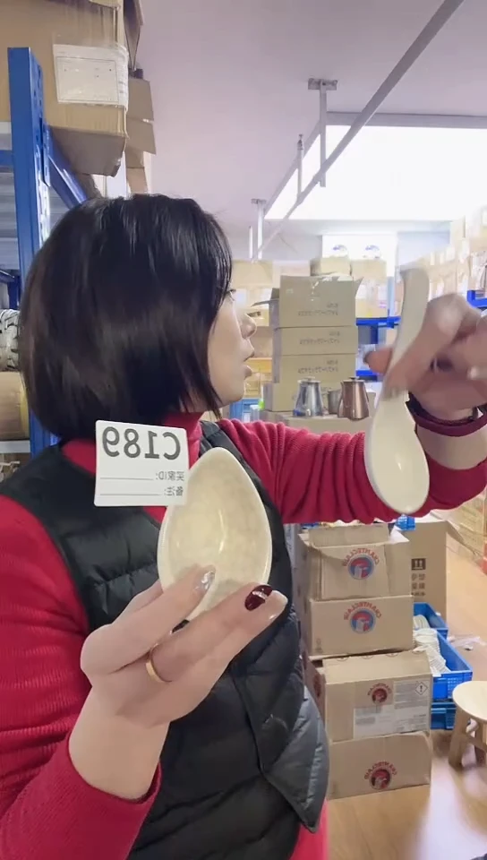 【闪购商品】瓷片进口家用百货汤勺+勺渍C189