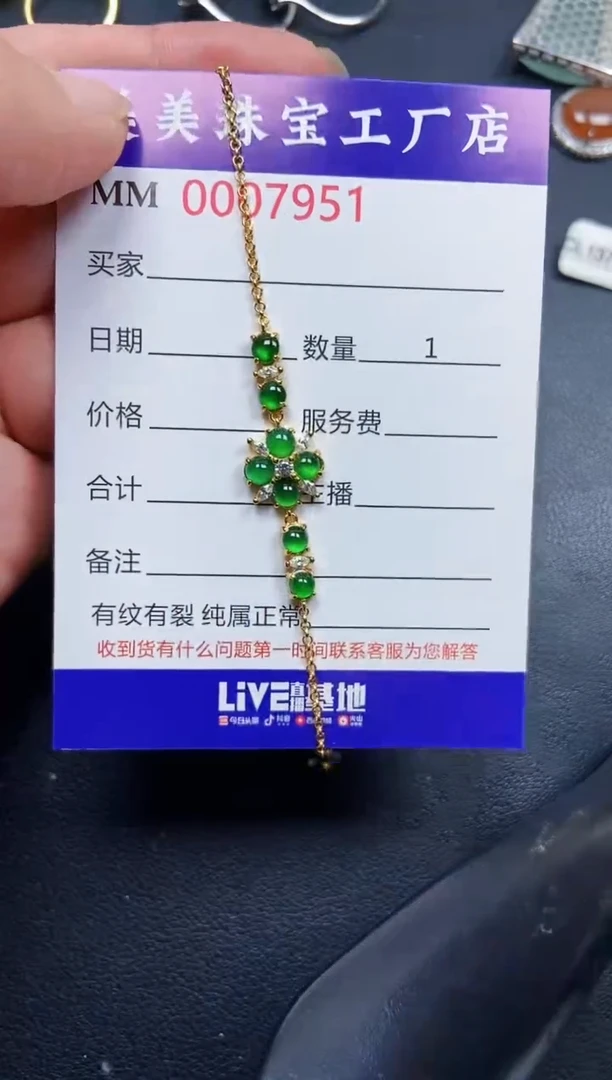 翡翠银S925镶嵌颈饰7951
