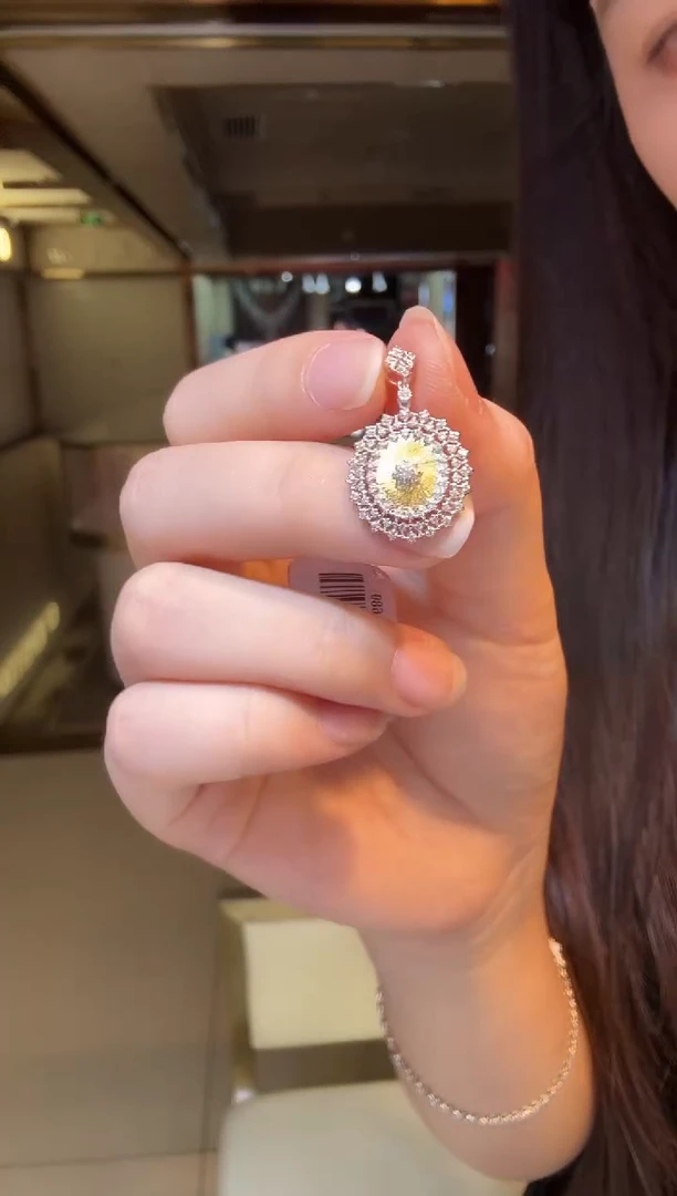 铂Pt950镶嵌吊坠钻石250520166311