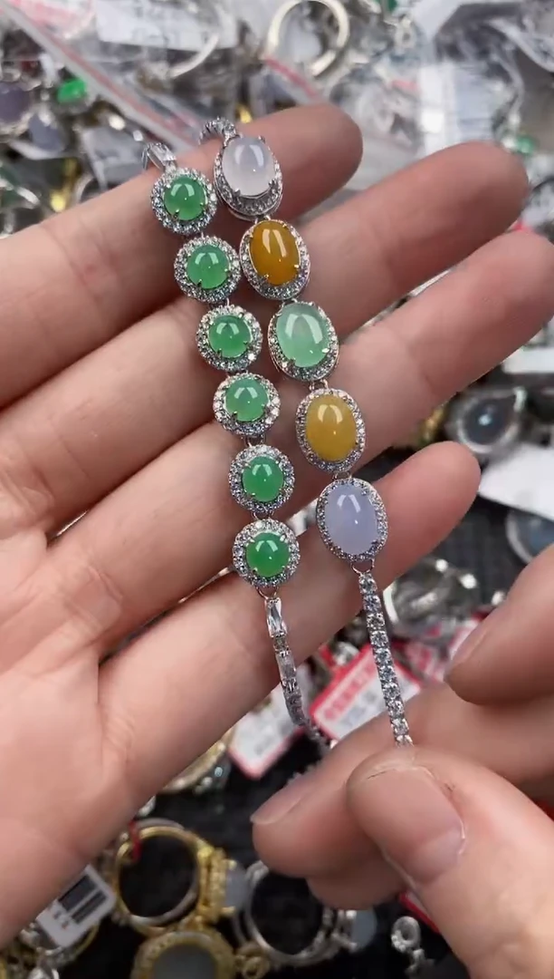 银S925镶嵌戒指翡翠999  8