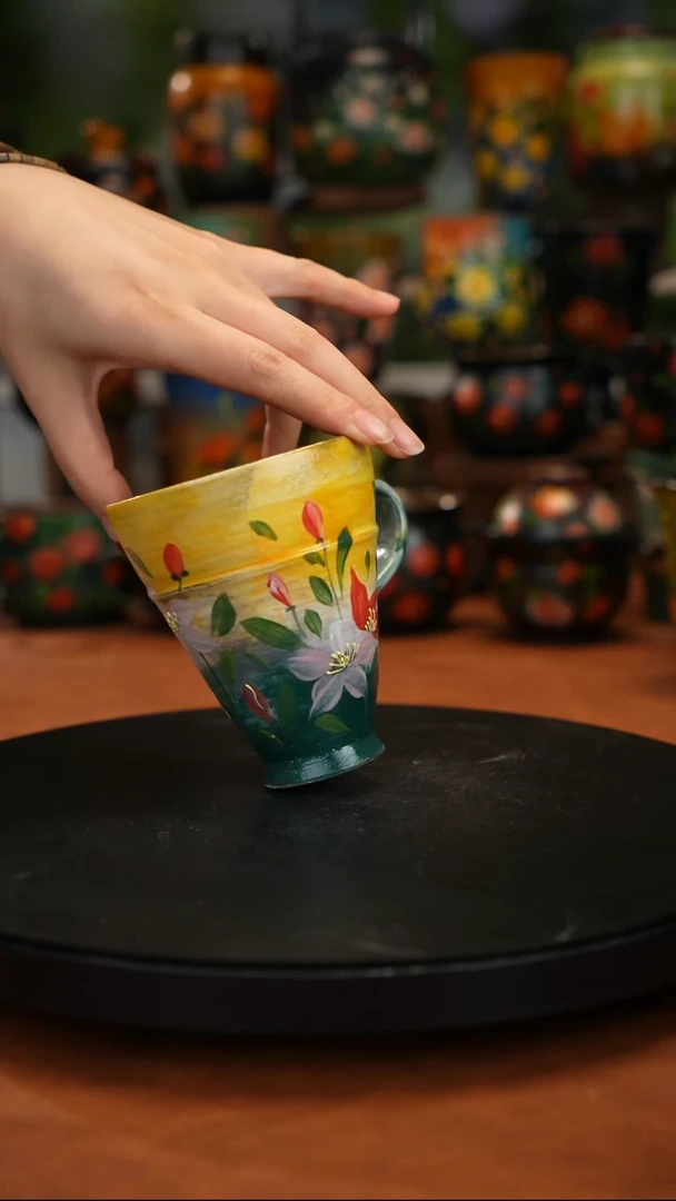 紫砂油画釉下彩手绘