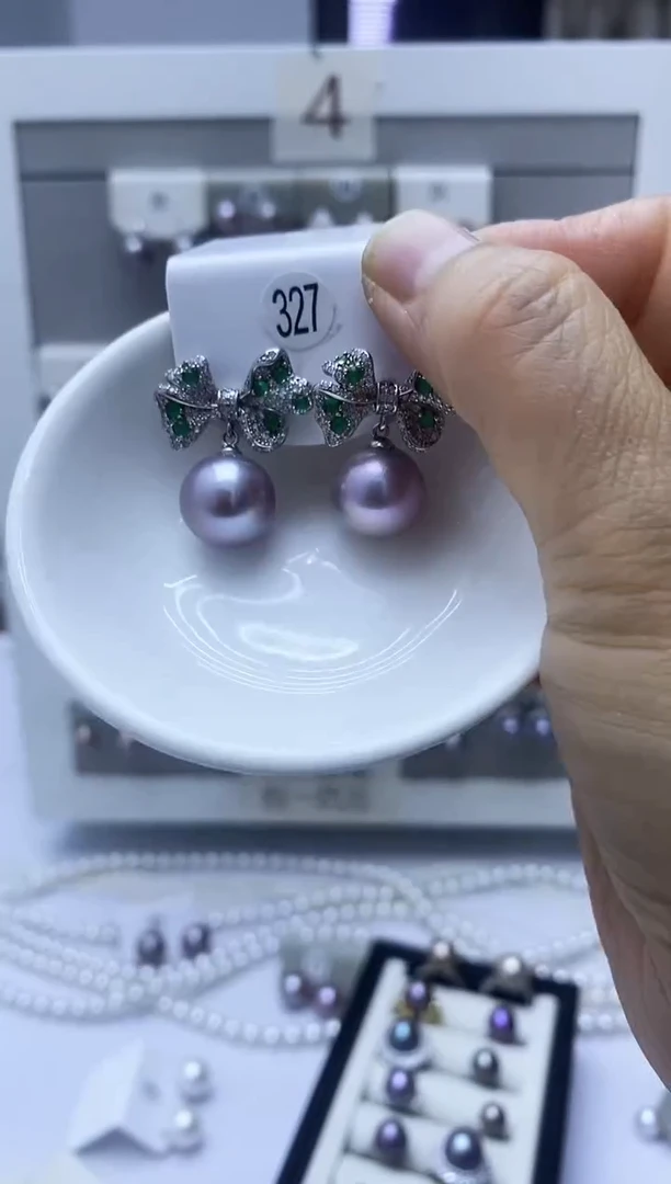 【闪购商品】淡水珍珠耳饰银S925镶嵌327