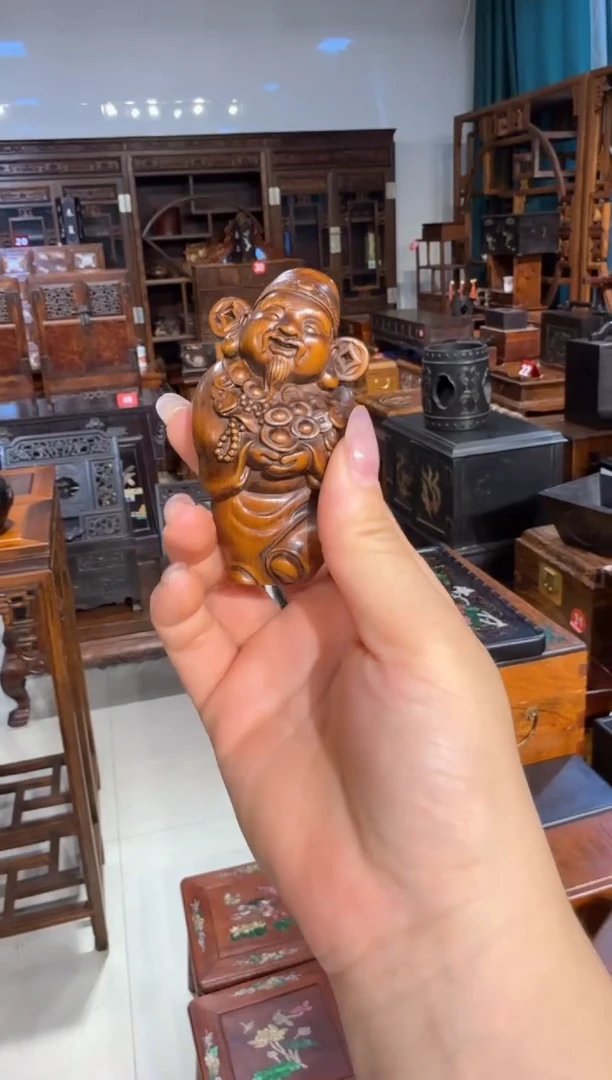 木黄杨木财神手把件68.8888888888