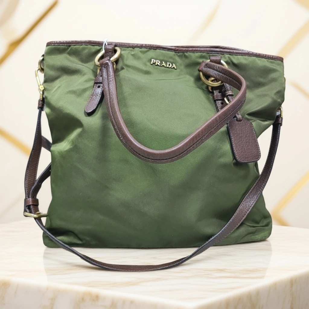 95新 Prada/普拉达  绿色托特包 1851 4842