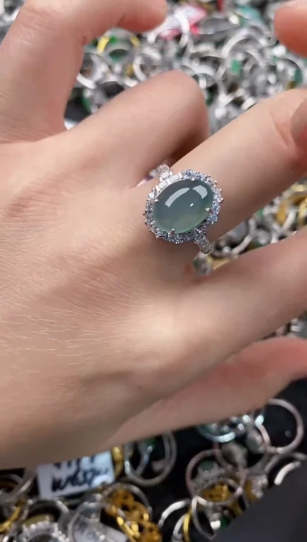 银S925镶嵌戒指翡翠888               2