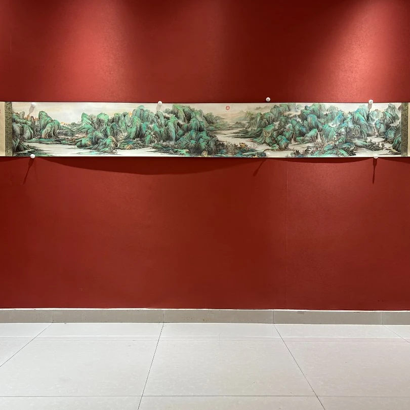 林老师书画作品《秋山晴翠》 卷轴