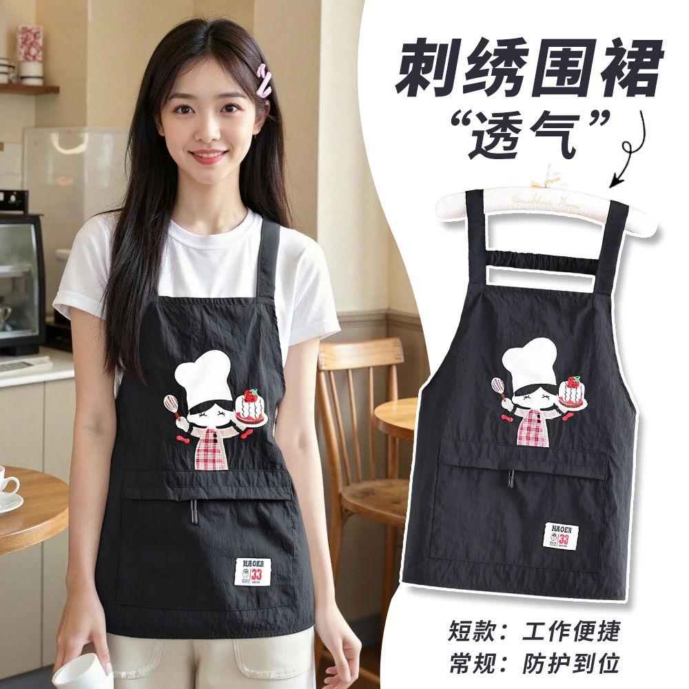 舒适围腰防泼水防油耐穿围裙成人家用干活做饭罩衣透气外穿工作服