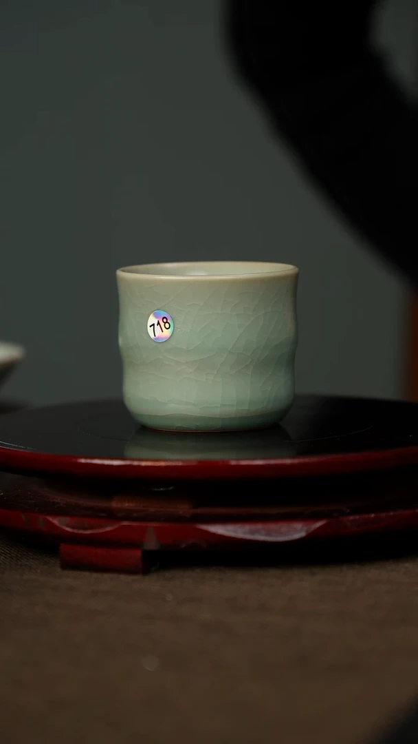 全品 仿古釉 竹节杯