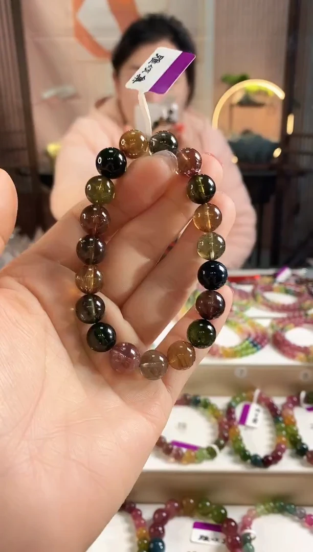 未镶嵌手链碧玺G2610100素圈颜色微差