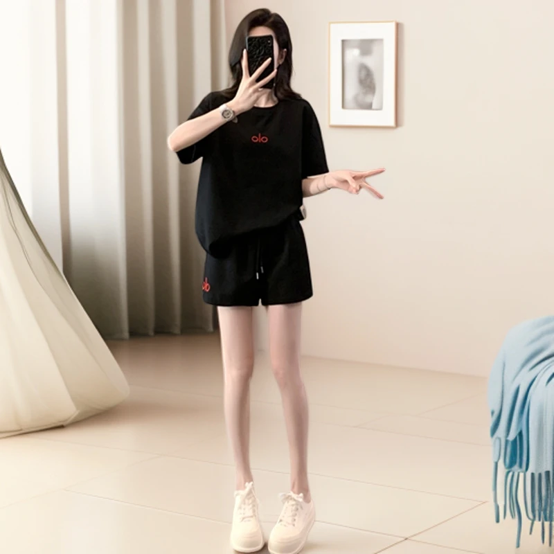 3879-1（会掉浮尘直播专属）休闲运动套装潮流宽松两件套女装