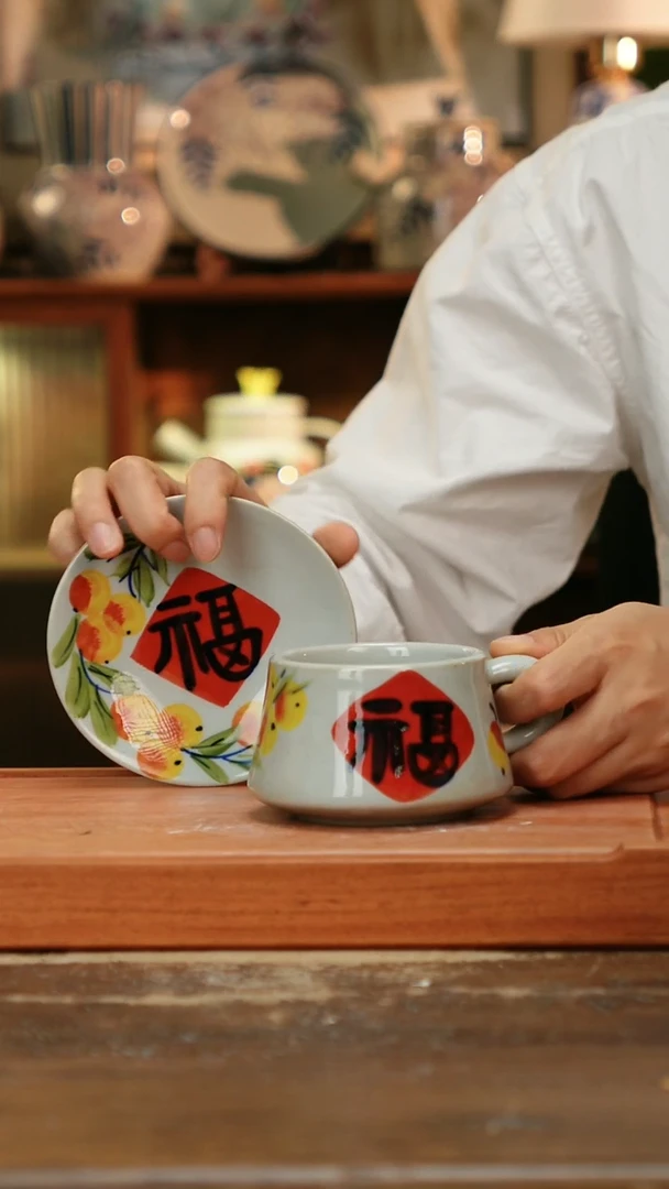 摆件景德镇纯手工釉下彩精品茶具