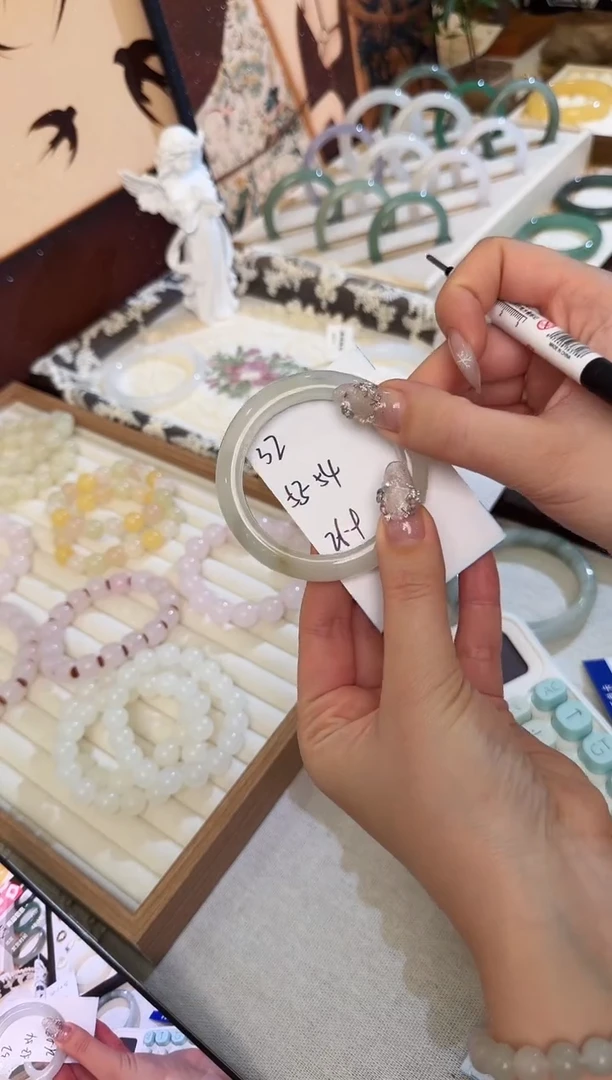 未镶嵌手镯石英质玉32//53-54