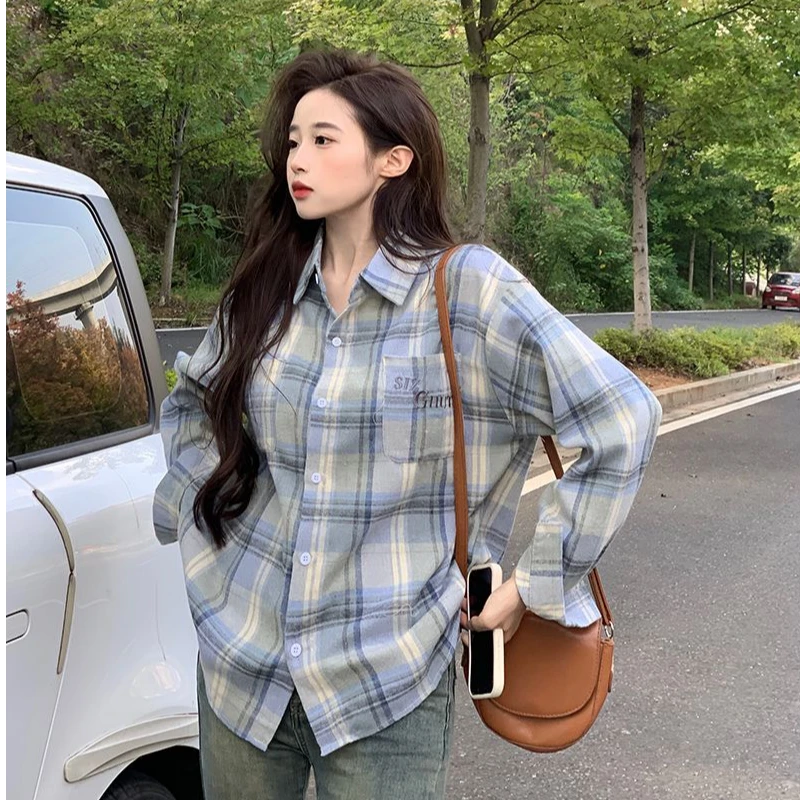 复古宽松韩版港味长袖休闲春秋薄款衬衫小众夏季百搭设计感衬衣女