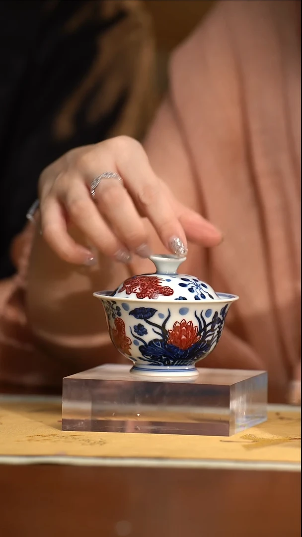 SFG永明尚玩鱼藻和为贵盖碗