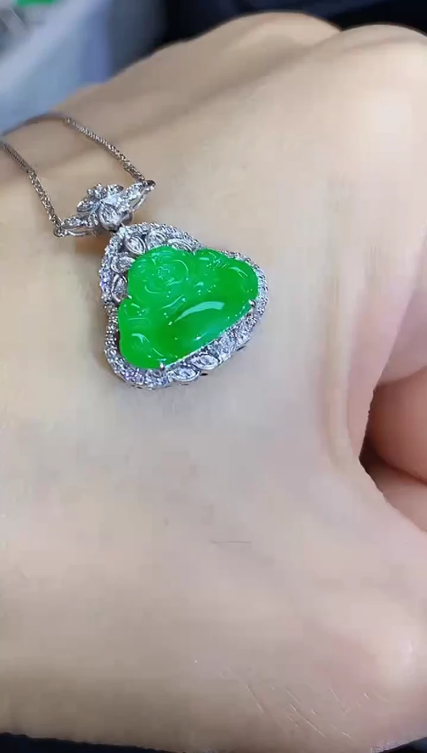 套链18K金镶嵌翡翠AL多样性发其一