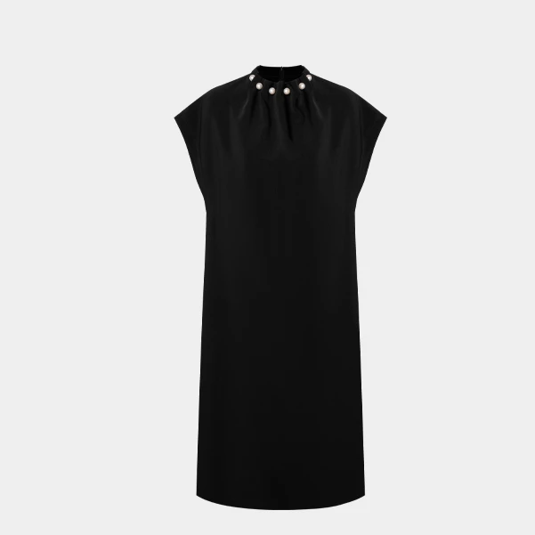 【珠光】气质黑色百搭简约小众设计女装连衣裙BL3027-S2