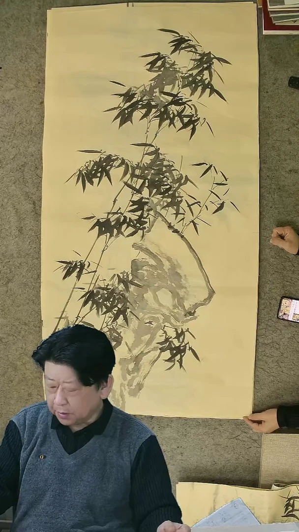 国画四尺整张  墨竹  69*138cm