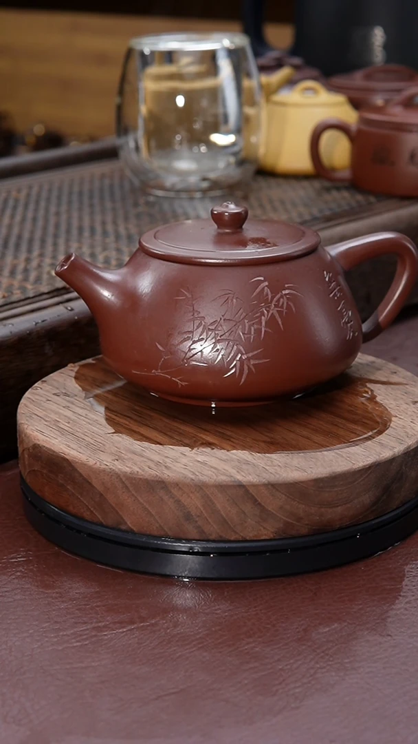 【闪购商品】紫砂茶壶紫袍玉沙刻绘石瓢紫砂壶
